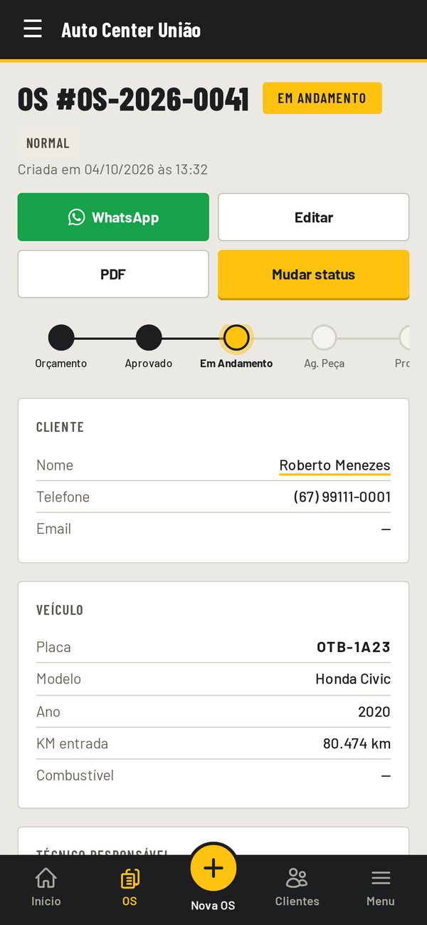 Ordem de serviço aberta no celular